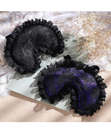 FRESHME Silk Lace Eye Mask for Sleeping - Adjustable Satin Blindfold for Women and Men - Soft and Comfortable Night Travel, Meditation, Nap - 31.5in Black - Buy Online on GoSupps.com