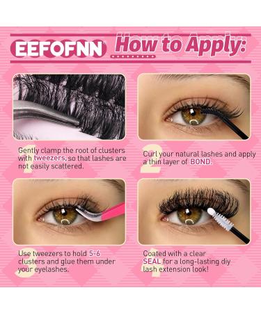 Eefofnn DIY Fluffy Mink Lash Extension Kit - 50D Eyelash Clusters Natural Volume Bond & Seal Tweezers 10-18MM Perfect for Beautiful Lashes - International Shipping Available - Buy Online on GoSupps.com