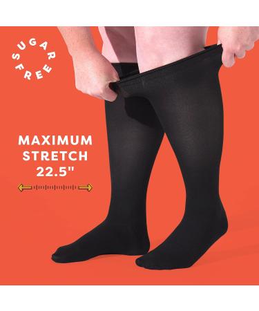Super Stretch Men's Big & Tall Compression Socks 15-20 mmHg Easy On/Off 1 Pair (13-16 Black) International Shipping Available - Buy Online on GoSupps.com