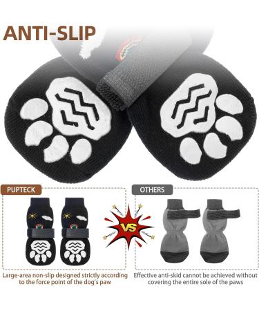 Buy Pupeck Dog Socks Anti-Slide Paw Protection for Small Medium & Large Dogs | Indoor & Outdoor Use | Pack of 6 (Black & Rainbow) - Ideal for Summer & Hardwood Floors - Buy Online on GoSupps.com