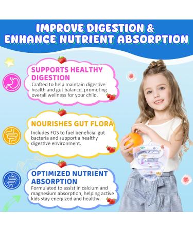 Kids Calcium Gummies + D3 & Magnesium Vitamin B Complex Gummies 3 Pack - Buy Online on GoSupps.com