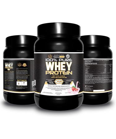Healthy Fusion Whey Protein - Pure Collagen & Magnesium Infused | Boost Muscle Mass & Training Performance | 1000g Strawberry Flavor - Buy Online on GoSupps.com