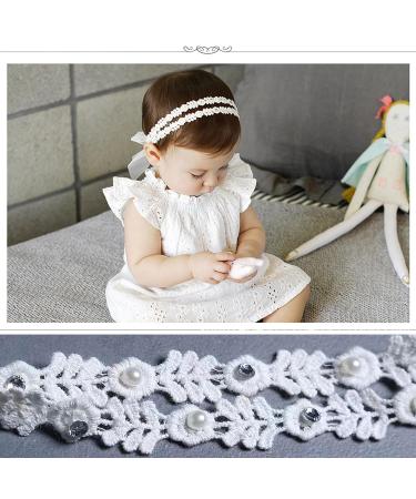 LENTQIUTT Baby Double Lace Elastic Headband - Soft Bow Hairband for Girls | Perfect Hair Accessories for Newborns & Toddlers - International Shipping - Buy Online on GoSupps.com