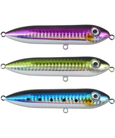 Catfish Rattling Line Float Lure for Catfishing Demon Dragon Style Peg for Santee Rig Fishing 4 inch (3-Pack Green Sunfish Blue Crappie Purple Shiner)