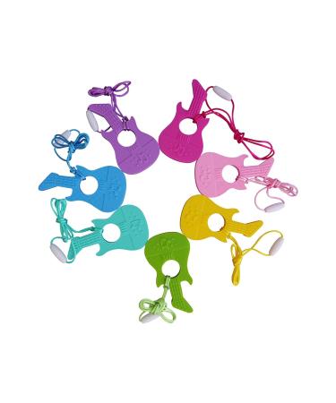 Buy BPA-Free Guitar Teething Ring & Pacifier | 7 Vibrant Colors for Chewing | Safe Cord with Pull-Release Fastener - Buy Online on GoSupps.com