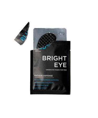 Activated Charcoal Under Eye Masks For Men by Blu42 - Bright Eye Fatigue Defense Eye Patches  Removes Dark Circles  Wrinkles  and Puffiness - Hydrating  Anti-Aging  Anti-Wrinkles - 1 Treatment