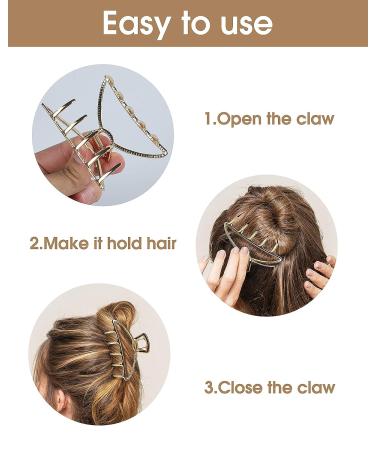 6 Pcs Non-Slip Metal Hair Claw Clips for Women and Girls - Small Hair Accessories with 3 Styles for Thick Hair - Buy Online on GoSupps.com