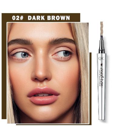 Waterproof Microblading Brow Pencil - High Pigmented Long Lasting 4 Point Pen for Natural Eyebrow Makeup in Dark Brown - Buy Online on GoSupps.com