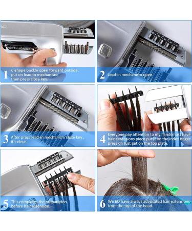 6D Hair Extension Kit/Hair Extension Gun 3Rd Generation Human Hair Seamless Hair Extension Tool 5 Needle Invisible Seamless Hair Extensions For Salon - Buy Online on GoSupps.com