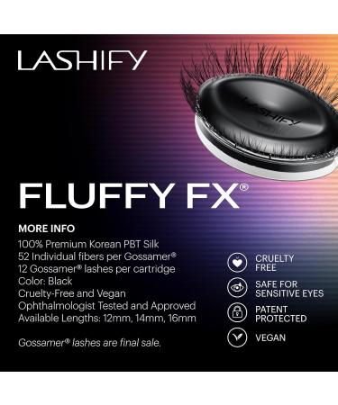 Lashify Fluffy FX 12mm Gossamer DIY Eyelash Extensions Refill | Curly & Fluttery Black False Lashes - Buy Online on GoSupps.com