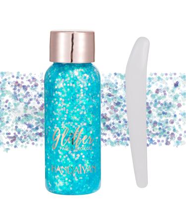 GL-TURELIFES MERMAID Mermaid Chunky Glitter Lidscay Glitter Body Gel Festival Glitter Cosmetics Face Hair Nail Make-up Long Lasting Sparkling 30 G (#106 Light Blue)