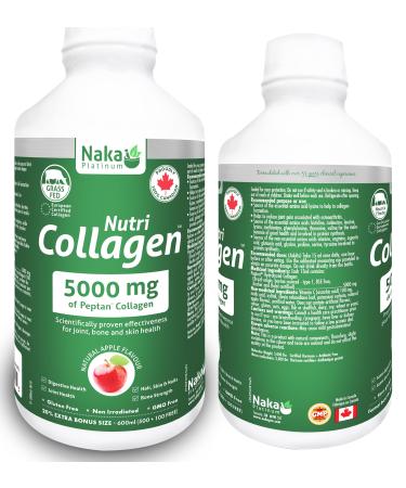Naka Platinum Nutri COLLAGEN For Joint Bone and Skin Health 5 000 mg of Peptain Collage per 15 ml serving - 600 ml Extra BONUS Size (500+100 FREE)