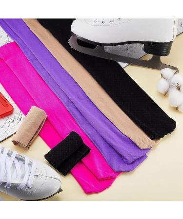 4 Pairs Figure Skating Socks - High Tights - Ice Skating Socks for Ice Skates and Dance in Black, Purple, Nude, and Rose - Buy Online on GoSupps.com