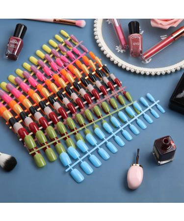 240pc Bright Pattern Square Press on Nails - Medium False Nail Kit for Art Salon DIY - Buy Online on GoSupps.com