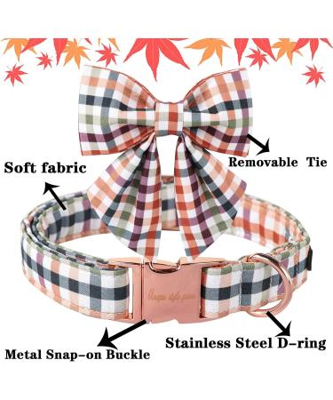 Unique Style Paws Dog Collar - Comfortable Cotton Fly Collar for Young Girl Dogs | Adjustable S Size (10-16in) - Colorful Grille Design - Buy Online on GoSupps.com