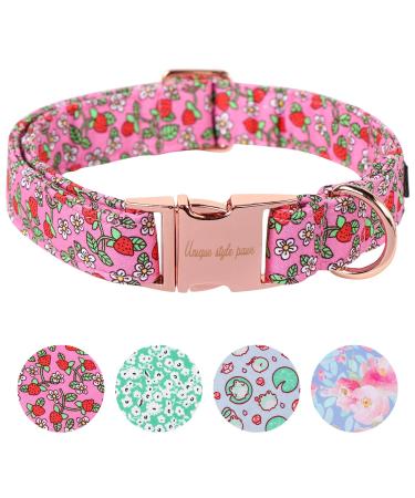 Unique Style Paws Summer Rosa Strawberry Dog Halison College Collows & Linen For Collar Dog Dog Bite Fly Chain Dog Dog Collar Train Colon Gifts For Small Medium Large Dogs M M Rosa Strawberry