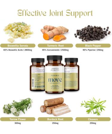 Boswellia Serrata Turmeric & Black Pepper Capsules - Joint Care Supplements for Men & Women. Natural Anti-Inflammatory - 90 Capsules - Buy Online on GoSupps.com