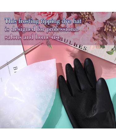 Canlierr Hair Coloring Highlighting Cap Kit with Hook and Gloves - Reusable Silicone Accessories for Salon & Home Use - Buy Online on GoSupps.com