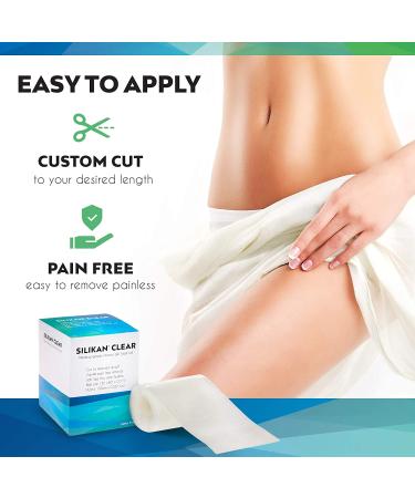 Silikan Clear Gel Silicone Scar Tape - Medical Grade Invisible Scar Repair Sheet for Burn, Face, Breast, Acne - 5ft Roll - Buy Online on GoSupps.com