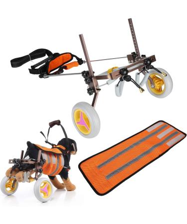 Adjustable Dog Cart/Wheelchair Fordable Dog Wheelchair for Back Legs Aluminium Auxiliary Walk Cart Scooter for Handicapped Hind Leg(CJC02) - Buy Online on GoSupps.com