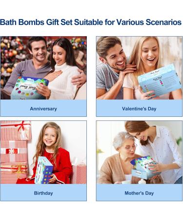 Trecaan Bath Bombs Gift Set 12PCS Organic Bath Bomb for Women Kids Girl Mom Wife Handmade Natural Essential Oil Great Gift for Birthday Valentine's Mother's Day Christmas Anniversary - Buy Online on GoSupps.com