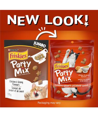 Friskies Party Mix Cat Treats Gravy-licious Crunch Chicken and Gravy - 454 g Cannister (1 Pack) 454 g (Pack of 1) Cat Treats - Buy Online on GoSupps.com