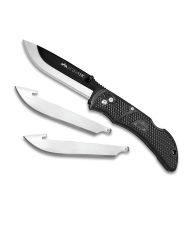 Outdoor Edge 3.5" Onyx EDC - Replaceable Blade Folding Pocket Knife with Pocket Clip, (Black, 3 Blades)