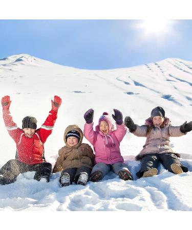 Kids Winter Ski Gloves - 4 Pairs Waterproof Mittens for Toddlers, Full Finger Snow Gloves in Purple, Black, Red, Navy Blue - Ages 1-3 - Buy Online on GoSupps.com