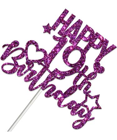 Tenhaisi Glitter Purple Happy 19th Birthday Cake Topper 19 & Fabulous Cake Topper - 19th Happy Birthday Food Picks - Cheers to 19 Years Birthday/Wedding Anniversary Party Supplies - Buy Online on GoSupps.com