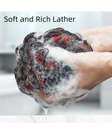 SmilePowo Exfoliating Bath Loofahs - Large Mesh Pouf Scrubber Set of 3 for Men Women & Kids - Perfect Shower Accessory - Buy Online on GoSupps.com