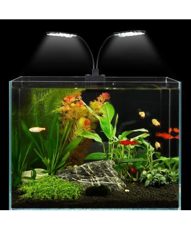 WEAVERBIRD Aquarium Light Double Head Model-X7 Gemini Fish Tank Light 15W 32 LED Planted Clip Lamp for 6mm Thick Fish Tanks - Buy Online on GoSupps.com