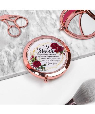 OHSunFLower2 Sister Gifts - Rose Gold Compact Mirror for Sisters - Birthday & Graduation Gift - Buy Online on GoSupps.com