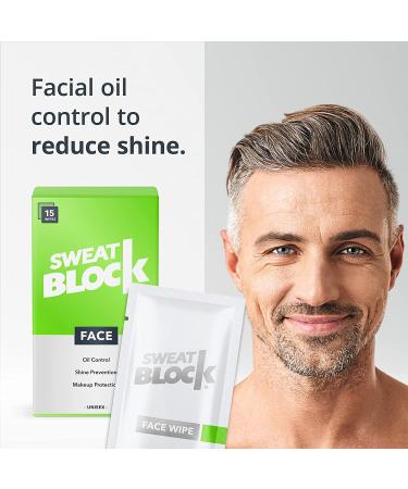 SweatBlock Daily Antiperspirant Face Wipes - Oily Skin Control & Makeup Protection - 15 Wipes - Buy Online on GoSupps.com