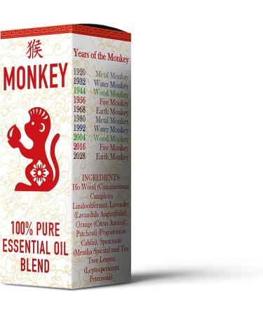 Mystix London | Monkey - Chinese Zodiac Essential Oil Blend 10ml - for Diffusers Aromatherapy & Massage Blends | Perfect as a Gift | Vegan GMO Free - Buy Online on GoSupps.com