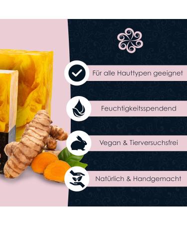 Panu Soap Turmeric - Vegan Natural Shower Soap Bar for All Skin Types | 110g Premium Solid Shampoo & Shower Gel - Buy Online on GoSupps.com
