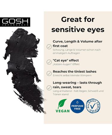 Buy Gosh Catchy Eyes Mascara - Allergy Certified Hypoallergenic Extra Long & Defined with Cat Eye Effect | International Shipping Available - Buy Online on GoSupps.com