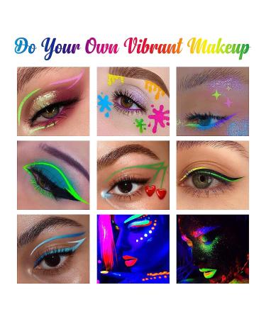 BOBISUKA UV Glow Neon Liquid Eyeliner Set - 8 Matte Colors | Waterproof Smudge-proof Pigmented Graphic Liners | Eye Makeup Gift Kit - Buy Online on GoSupps.com
