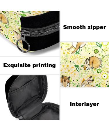 GIAPB Period Bag - Vintage Rabbit and Flowers Sanitary Napkin Storage and Makeup Pouch (Color3714) - Buy Online on GoSupps.com