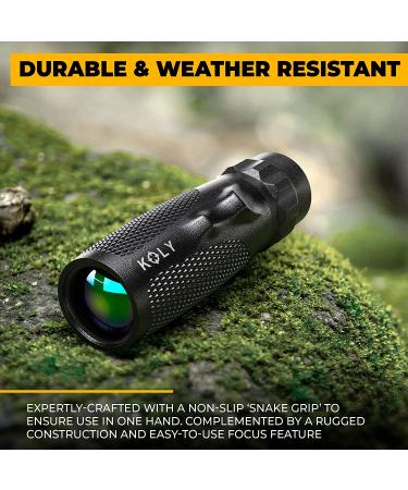 Koly BAK-4 Prism 10X25 Monocular | Compact Weather Resistant Scope for Bird Watching, Hiking, Hunting, Archery | 10X Magnification | Black - Buy Online on GoSupps.com
