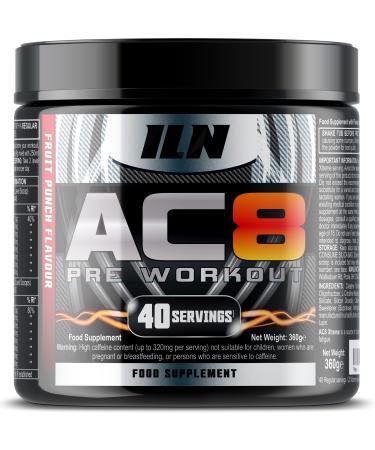 AC8 Pre Workout Powder Preworkout for Men and Women with Creatine and Caffeine Pre-Workout Supplements (Fruit Punch)