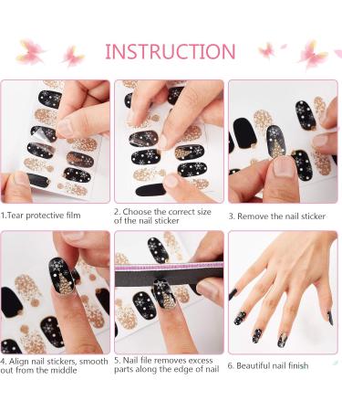 NICENEEDED 12 Sheets Nail Art Stickers Strips Self-Adhesive Full Wrap Nail Polish Stickers Manicure Decoration Kit With 1Pc Nail File For Women Girls Nail DIY(Style 3) - Buy Online on GoSupps.com