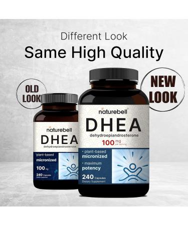 NatureBell DHEA 100mg for Men & Women 240 Capsules | Micronized for Better Absorption | Plant-Based Source | Supports Energy Metabolism & Healthy Aging | Non-GMO Made in USA - Buy Online on GoSupps.com