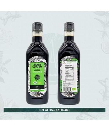 Soeos Organic Low Sodium Soy Sauce 16.2oz (480ml) - USDA Organic Dark Soy Sauce for Meat & Vegetables - Buy Online on GoSupps.com