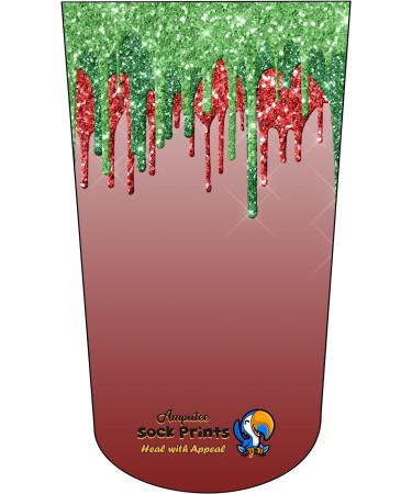 Glitter Drip Red Green 3Ply Amputee Stump Sock - Comfortable and Stylish - Buy Online on GoSupps.com