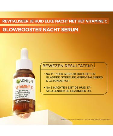 Garnier Skin Active 10 Pure Vitamin C AntiPigmentation Spots Night Serum with Hyaluronic Acid 30ml - Buy Online on GoSupps.com