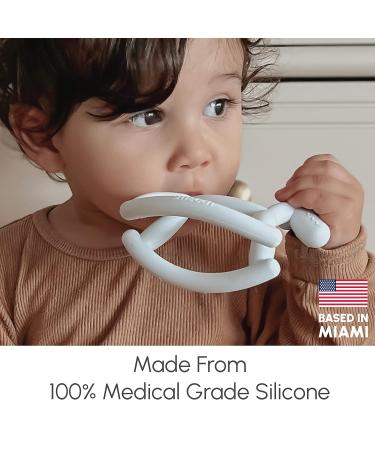 Smooch Rocking Teething Toys | Easy-to-Hold Silicone Teether for Babies 0-6 Months | Provides Teething Relief | Light Blue+Coral - Buy Online on GoSupps.com