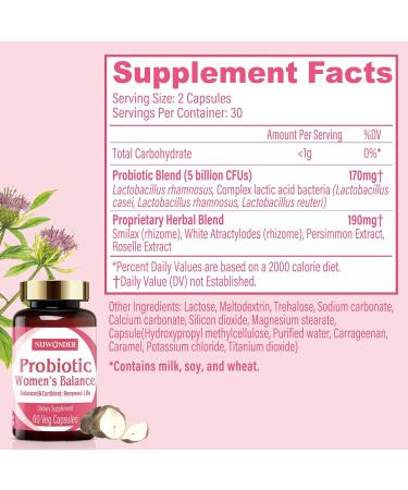 Renewed Life Women's Probiotic - Natural Vaginal Support Supplement for pH Balance with Smilax Atractylodes & Persimmon - 60 Herbal Capsules - Buy Online on GoSupps.com