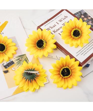 Framendino 12 Pack Sunflower Hair Clips - Yellow Flower Pins for Women & Girls | Alligator Barrettes for Summer Beach Party - Buy Online on GoSupps.com