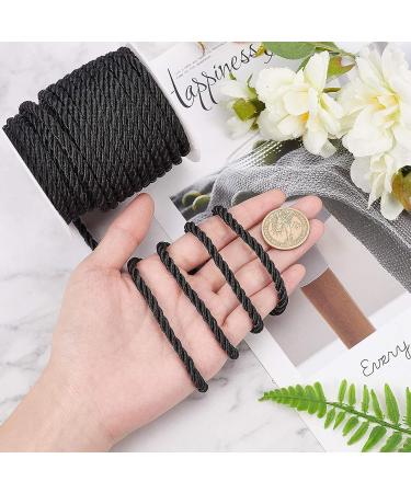 PandaHall 5mm Black Braided Cord Trim - 59 ft Decorative Twine Rope for Home Decor, Costumes, and Graduation Honor Cords - Buy Online on GoSupps.com