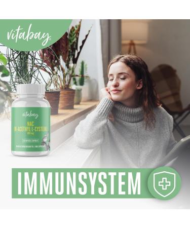 Vitabay NAC Capsules 600mg - Vegan N-Acetyl Cysteine Supplement (120 Caps) | Laboratory Tested High-Quality NAC for Enhanced Wellness - Buy Online on GoSupps.com